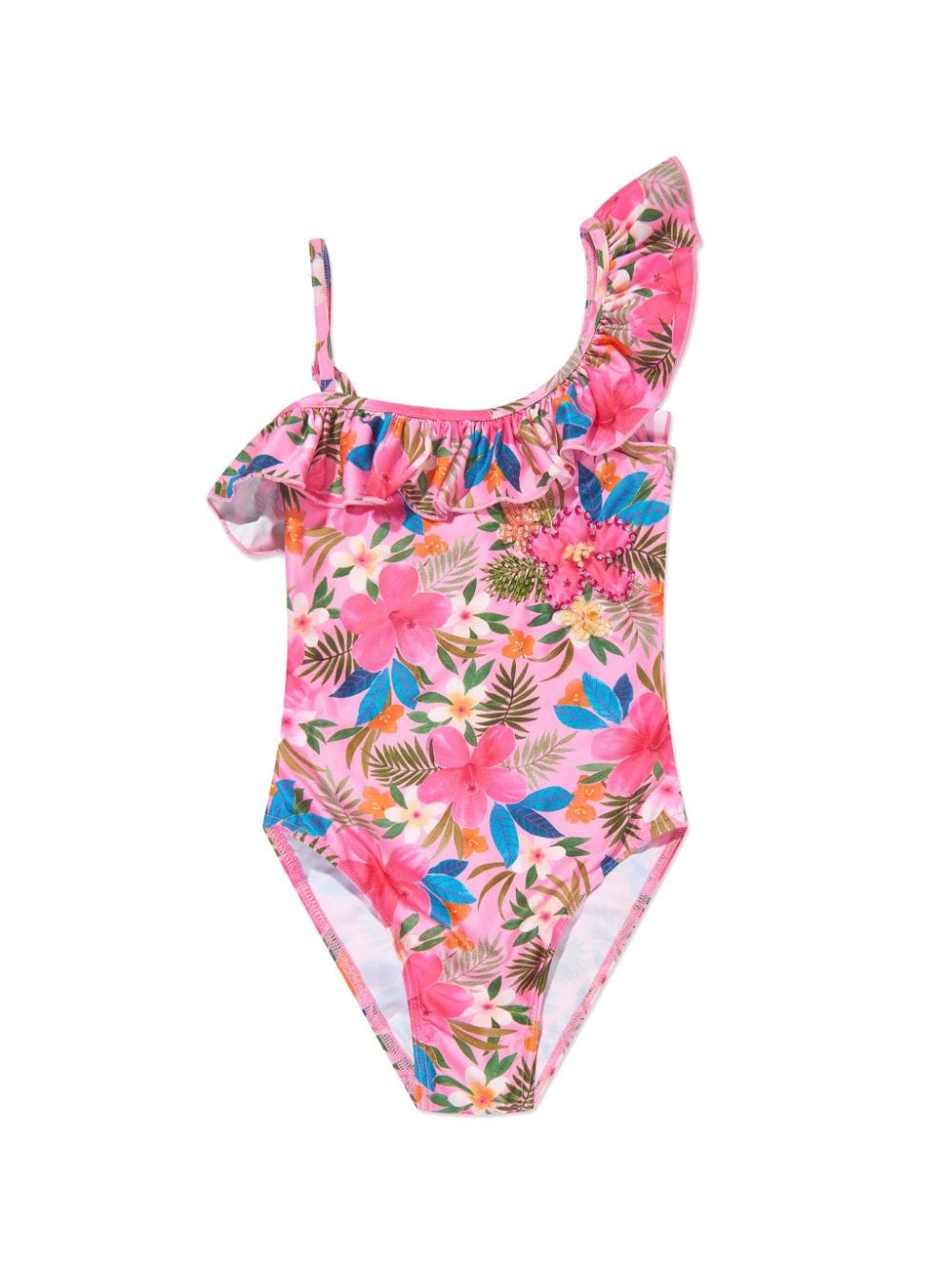 SELINIACTION KIDS ruffle one-shoulder swimsuit - Pink von SELINIACTION KIDS