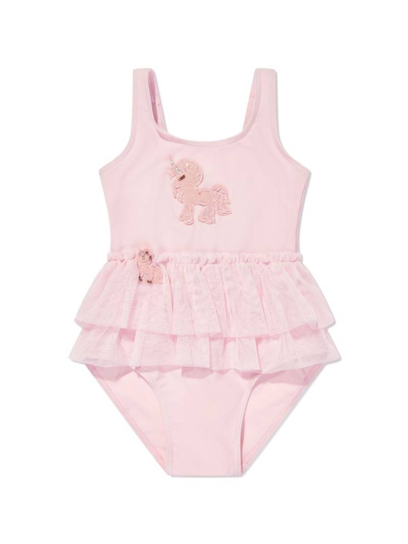 SELINIACTION KIDS unicorn-appliqué swimsuit - Pink von SELINIACTION KIDS