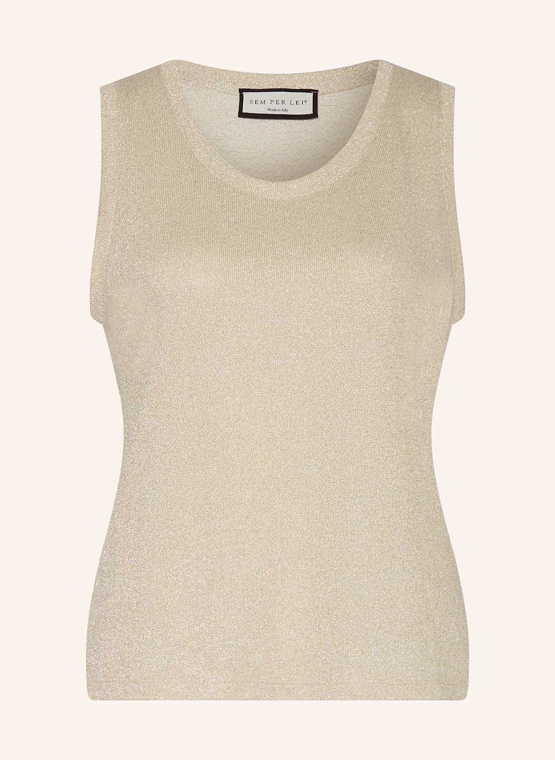Sem Per Lei Blusentop Mit Glitzergarn beige Sem Per Lei Blusentop Mit Glitzergarn beige von SEM PER LEI