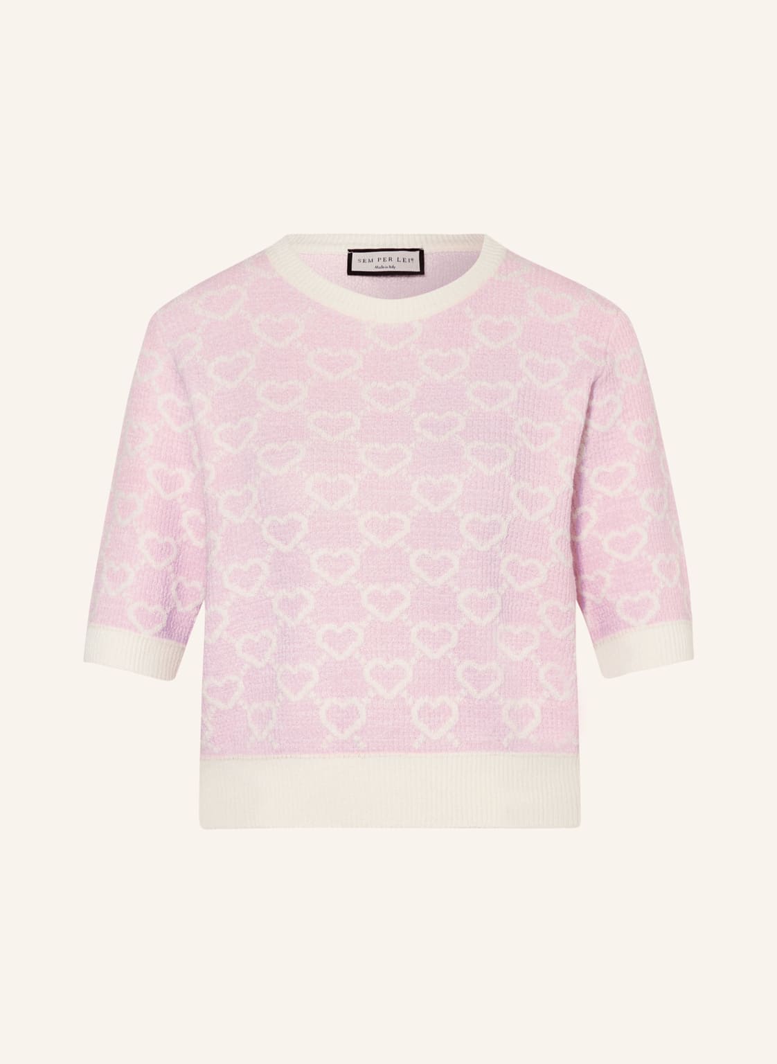 Sem Per Lei Cropped-Strickshirt rosa von SEM PER LEI