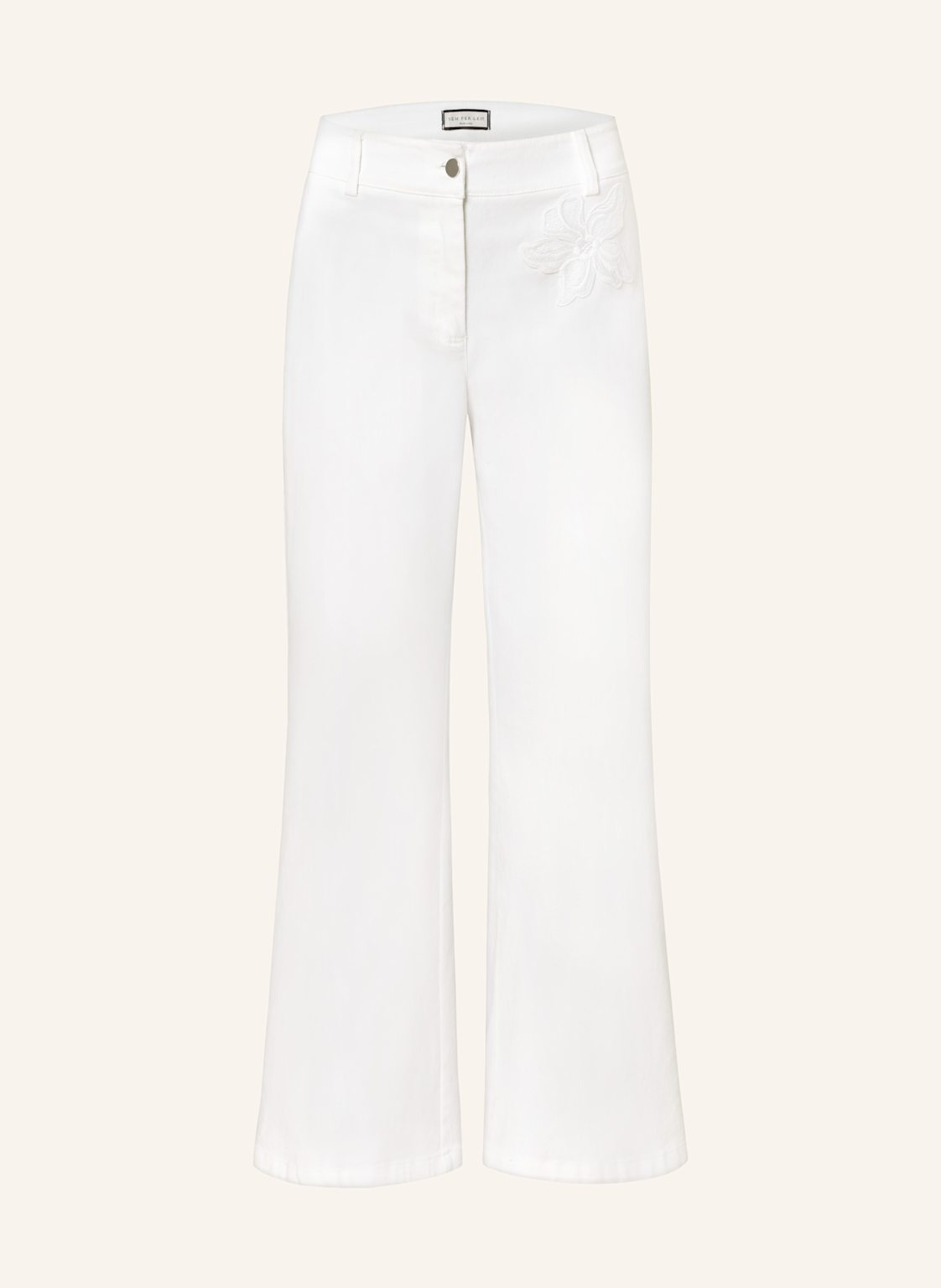 Sem Per Lei Flared Jeans weiss von SEM PER LEI