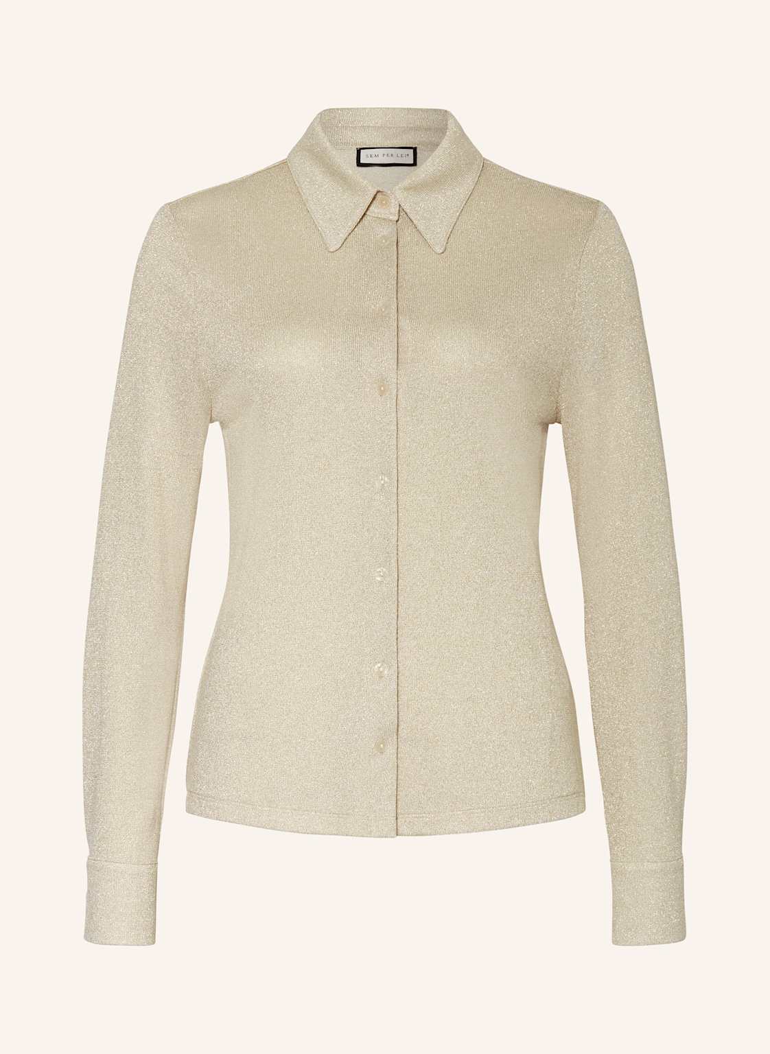 Sem Per Lei Hemdbluse Mit Glitzergarn beige Sem Per Lei Hemdbluse Mit Glitzergarn beige von SEM PER LEI