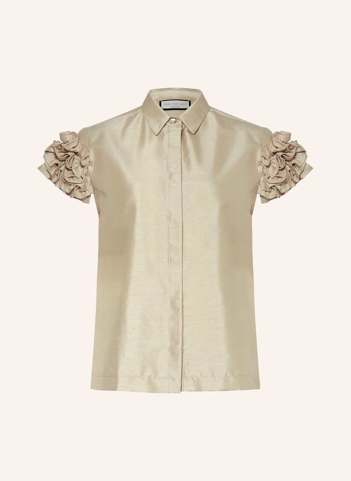 Sem Per Lei Hemdbluse Mit Rüschen beige Sem Per Lei Hemdbluse Mit Rüschen beige von SEM PER LEI