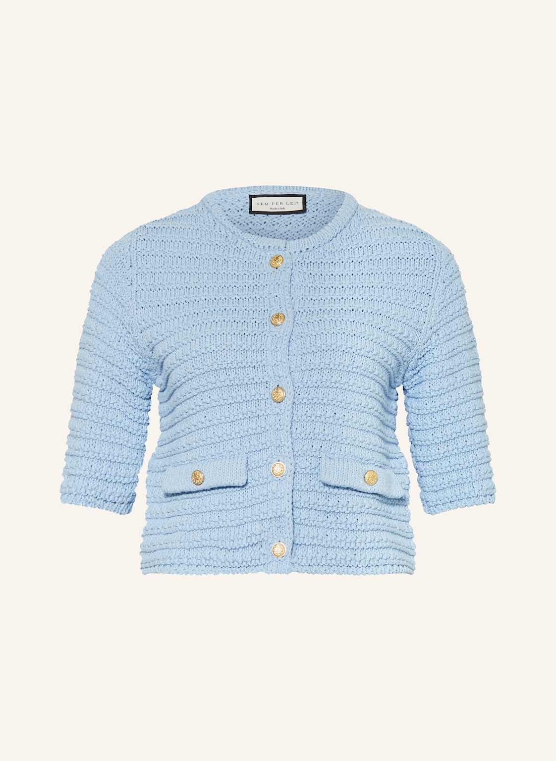 Sem Per Lei Strickjacke Mit 3/4-Arm blau Sem Per Lei Strickjacke Mit 3/4-Arm blau von SEM PER LEI