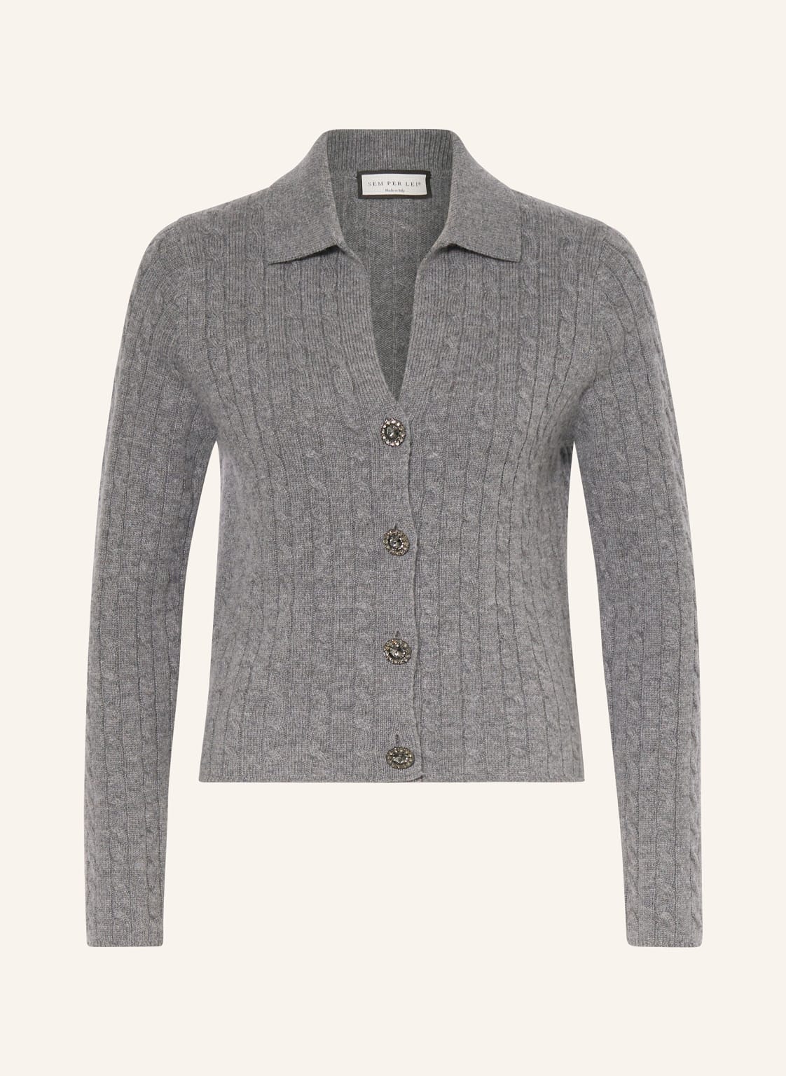 Sem Per Lei Strickjacke Mit Cashmere grau Sem Per Lei Strickjacke Mit Cashmere grau von SEM PER LEI
