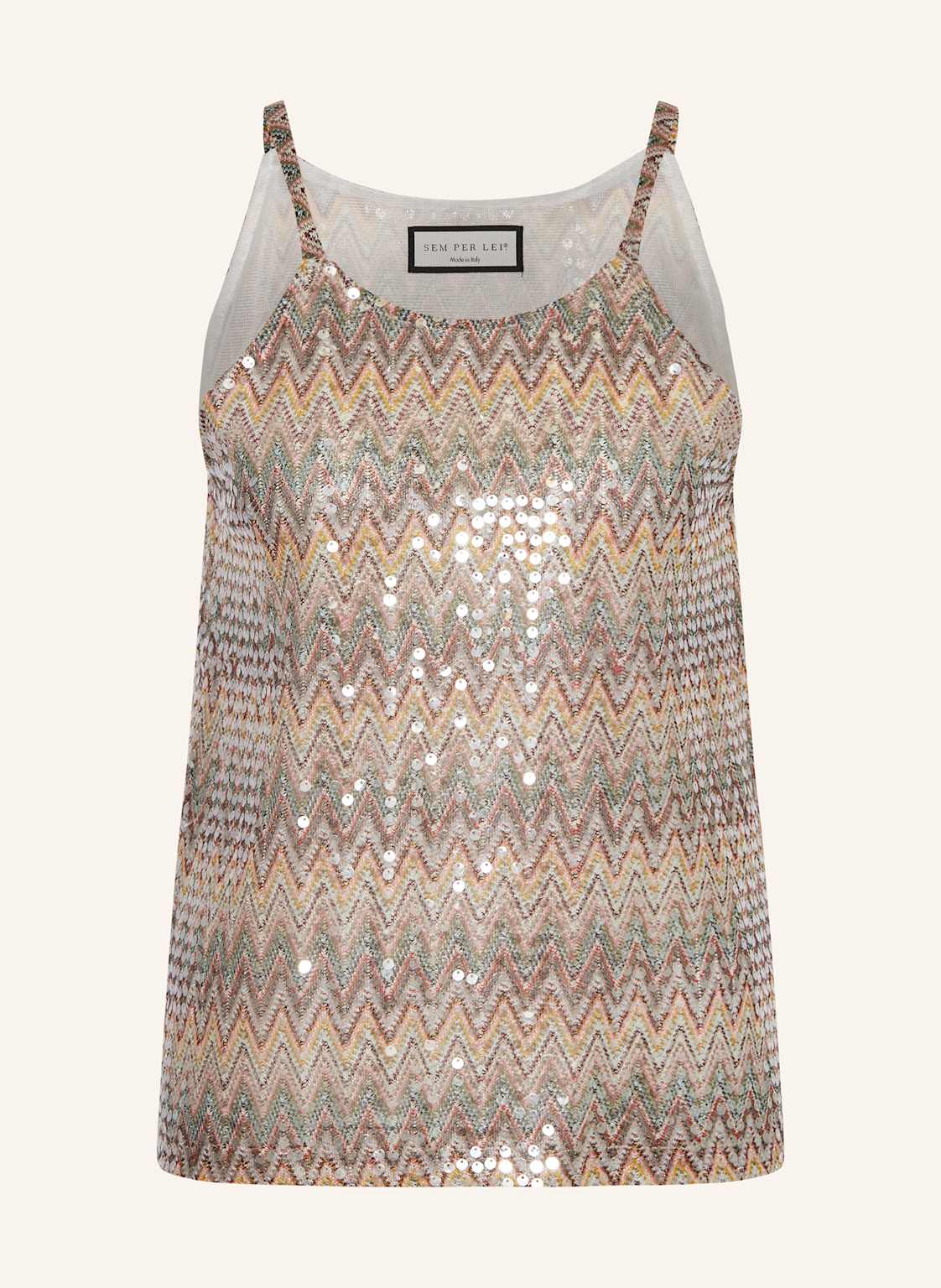 Sem Per Lei Top Mit Pailletten beige Sem Per Lei Top Mit Pailletten beige von SEM PER LEI