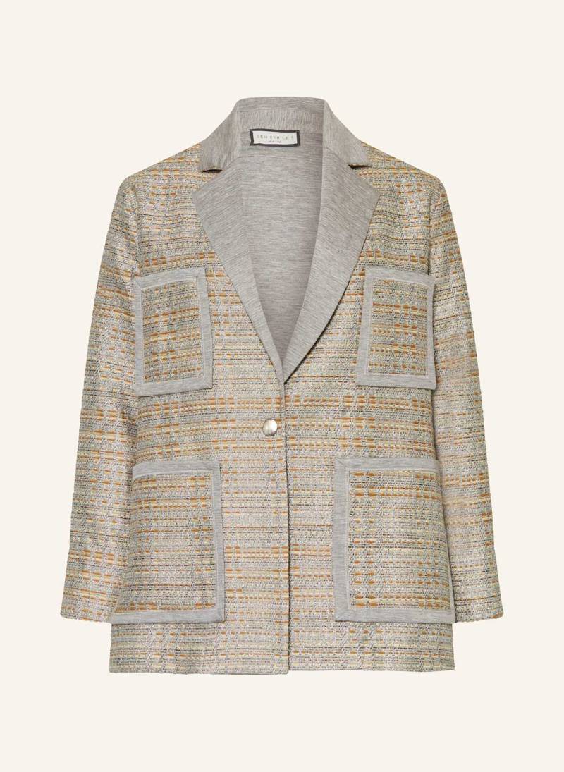 Sem Per Lei Tweed-Blazer Mit Glitzergarn grau von SEM PER LEI