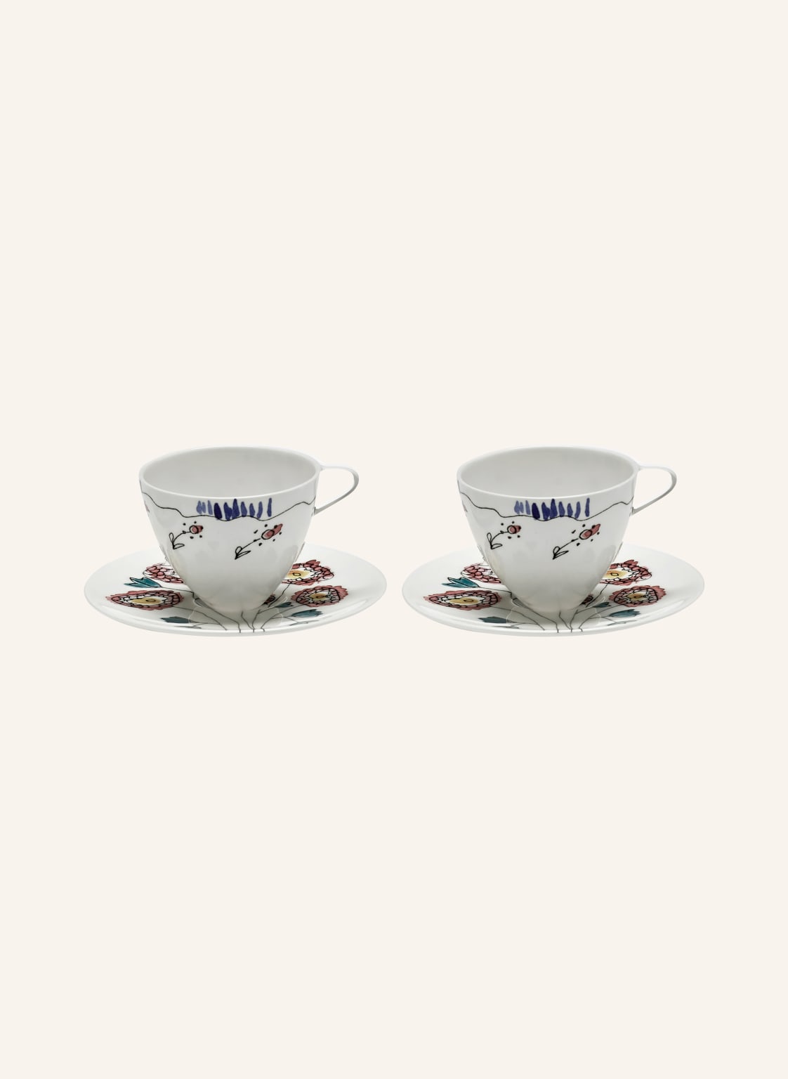 Serax 2er-Set Espressotassen Marni Anemone Milk Mit Untertasse weiss von SERAX