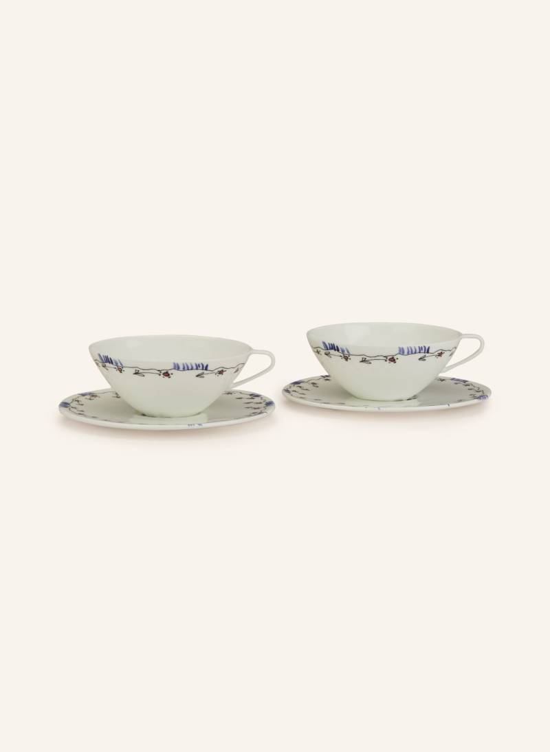 Serax 2er-Set Kaffeetassen Midnight Flowers Anemone Mit Untertassen weiss von SERAX