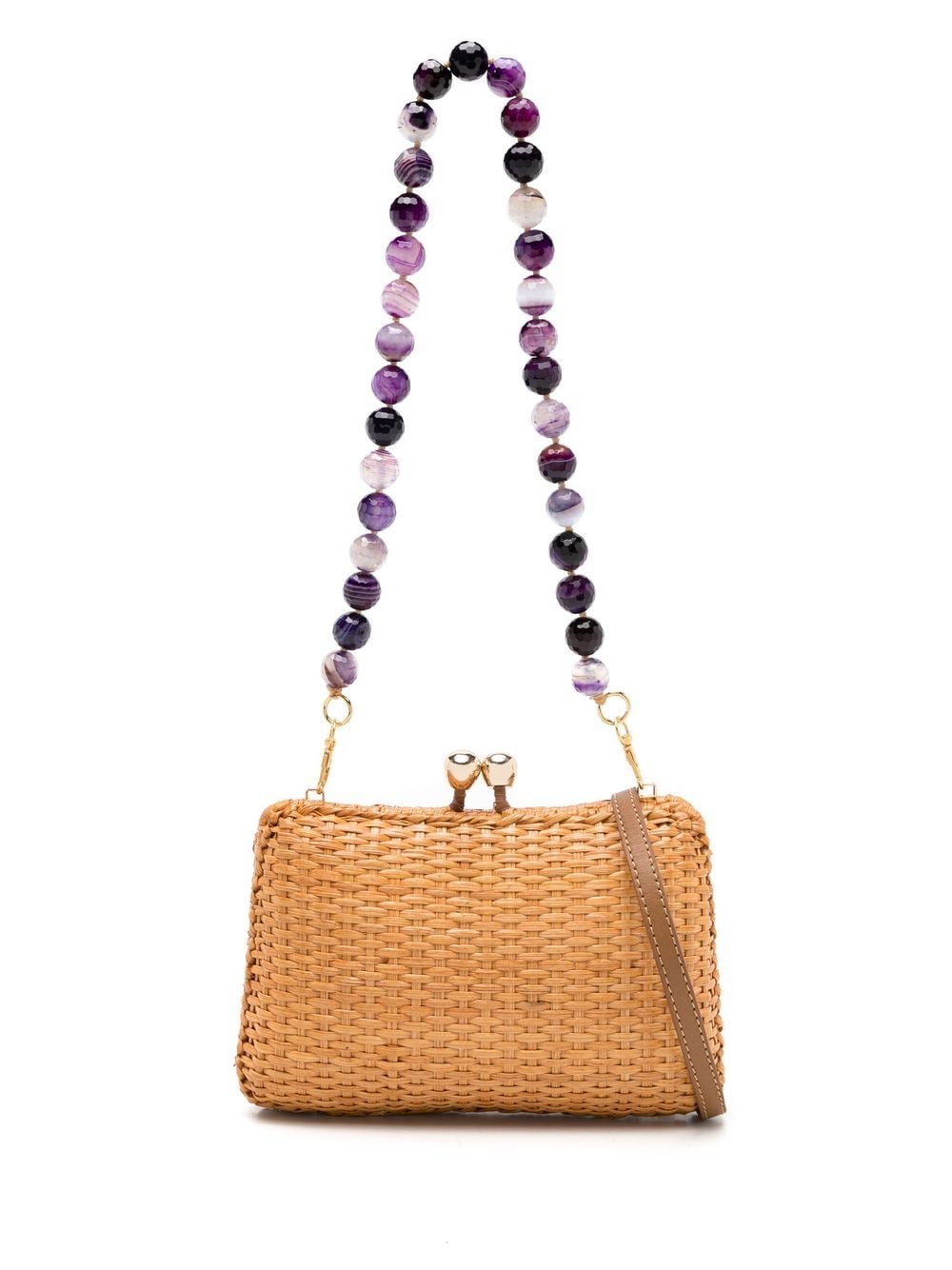 SERPUI Charlotte wicker clutch bag - Brown von SERPUI