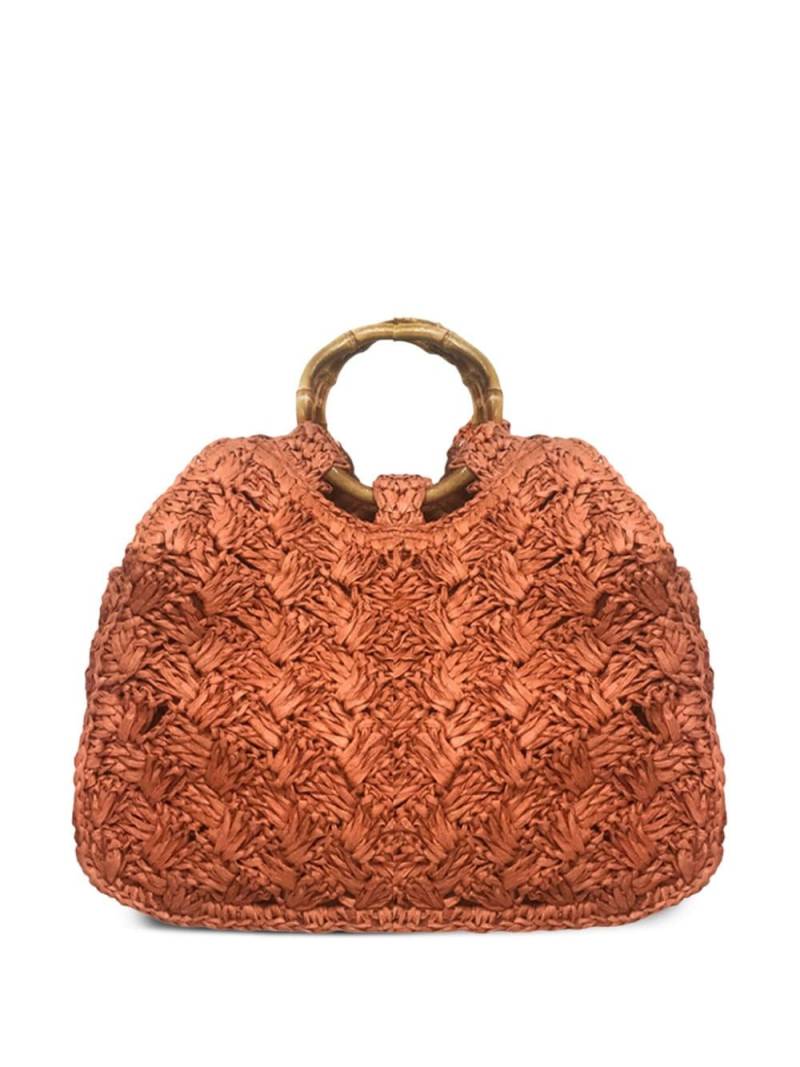 SERPUI Fiorella straw tote bag - Orange von SERPUI