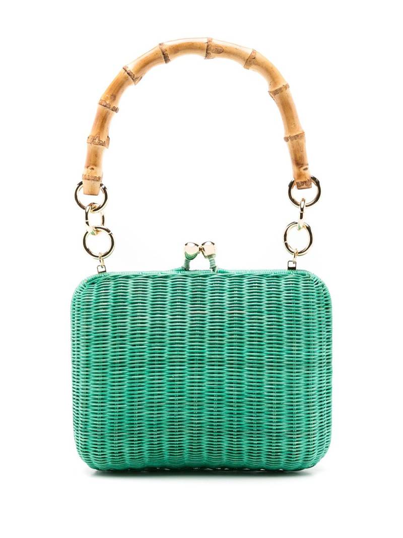 SERPUI Giulia bamboo-handle wicker bag - Green von SERPUI