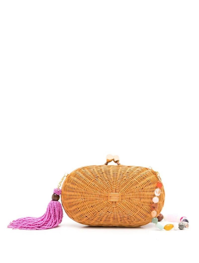 SERPUI Olivine woven clutch bag - Brown von SERPUI