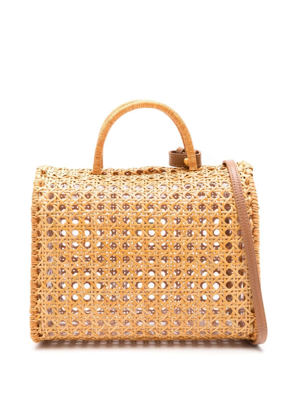 SERPUI Suzy wicker-design tote bag - Brown von SERPUI