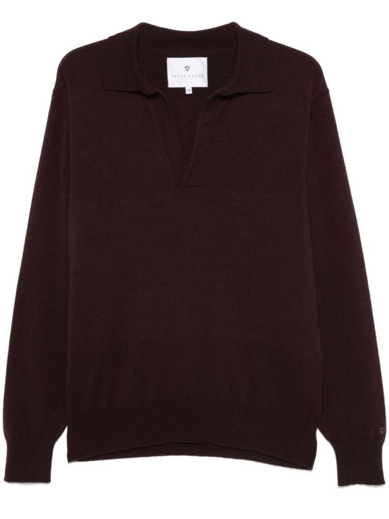 SEVEN GAUGE cashmere polo sweater - Brown von SEVEN GAUGE