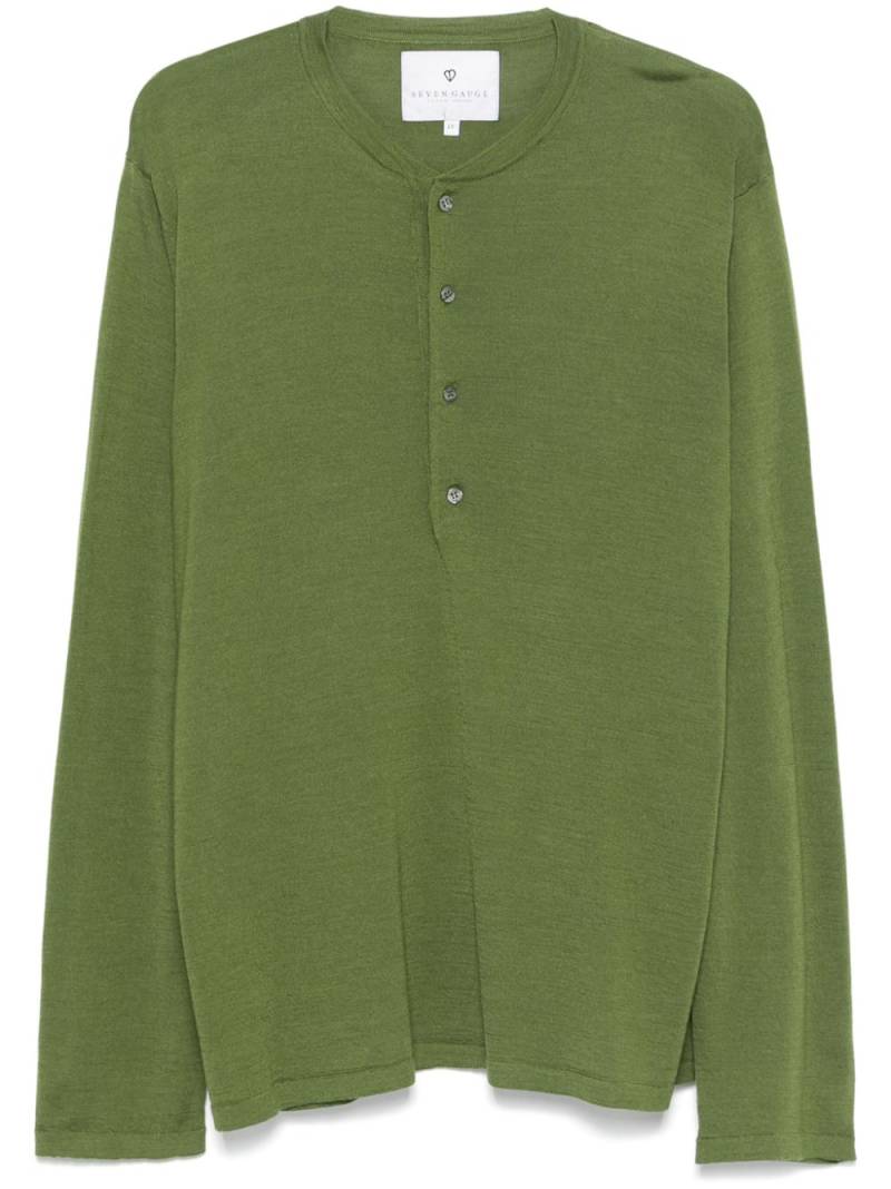 SEVEN GAUGE crew neck polo shirt - Green von SEVEN GAUGE