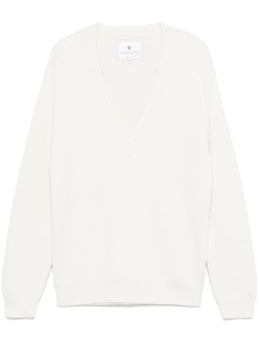 SEVEN GAUGE wool V-neck sweater - White von SEVEN GAUGE