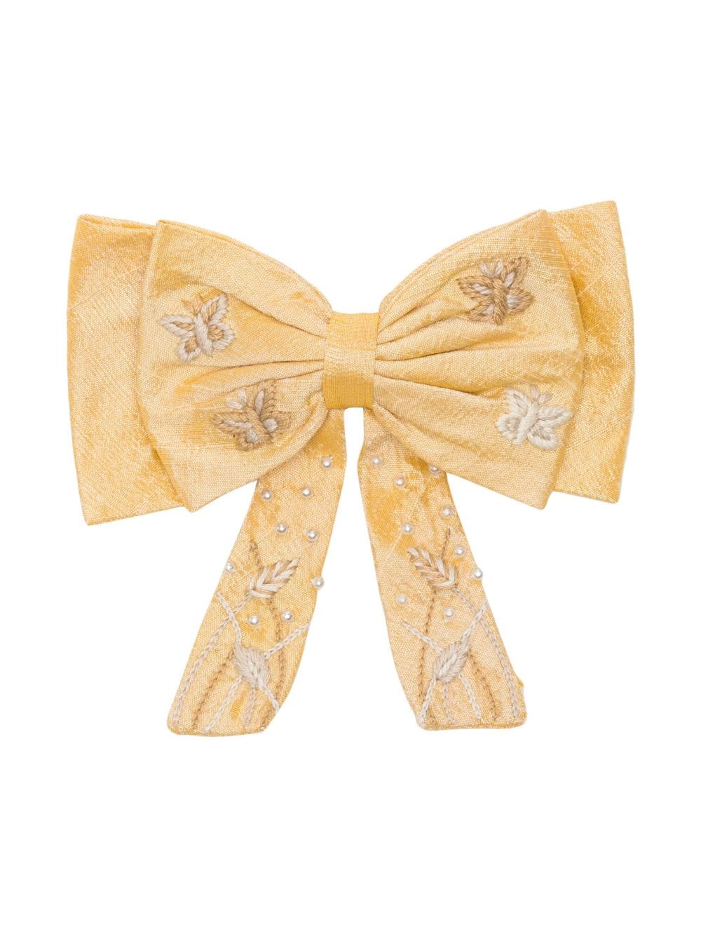 SHATHA ESSA embroidered-design bow hair clip - Yellow von SHATHA ESSA