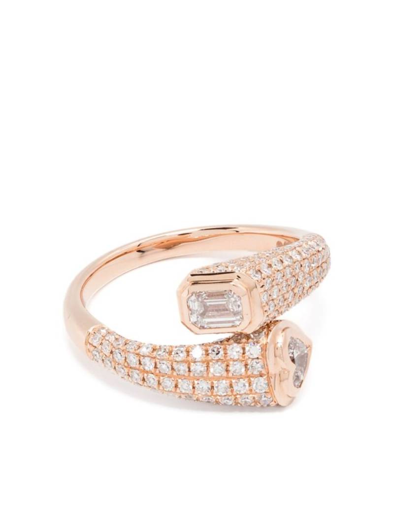 SHAY 18KT rose gold Bypass diamonds pink ring von SHAY