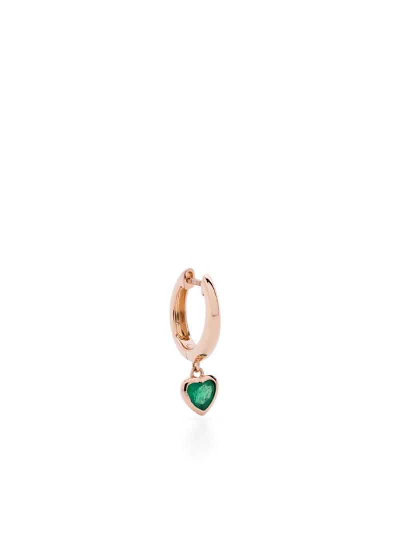 SHAY 18kt Rose Gold Heart emerald single earring - Pink von SHAY