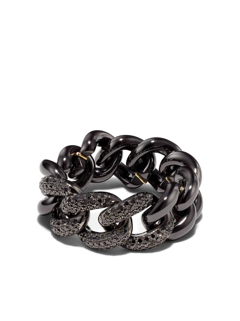 SHAY 18kt black gold diamond chain ring von SHAY