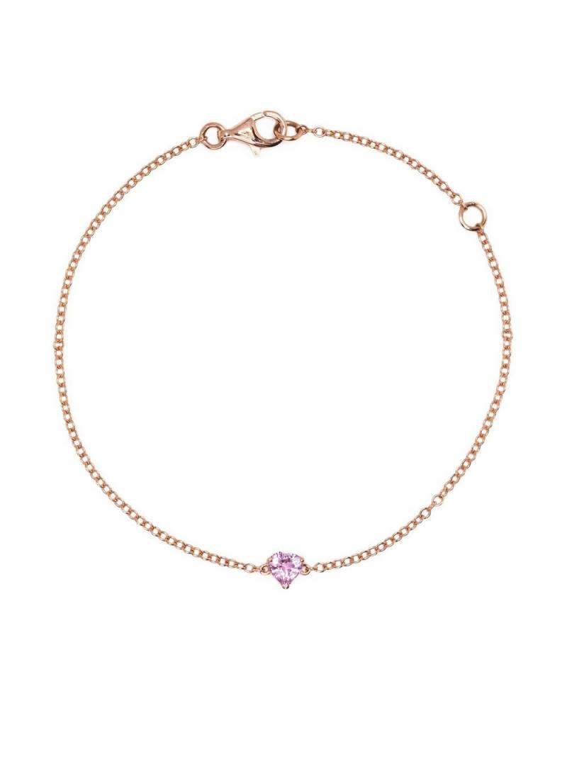 SHAY 18kt rose gold Baby Heart pink sapphire bracelet von SHAY