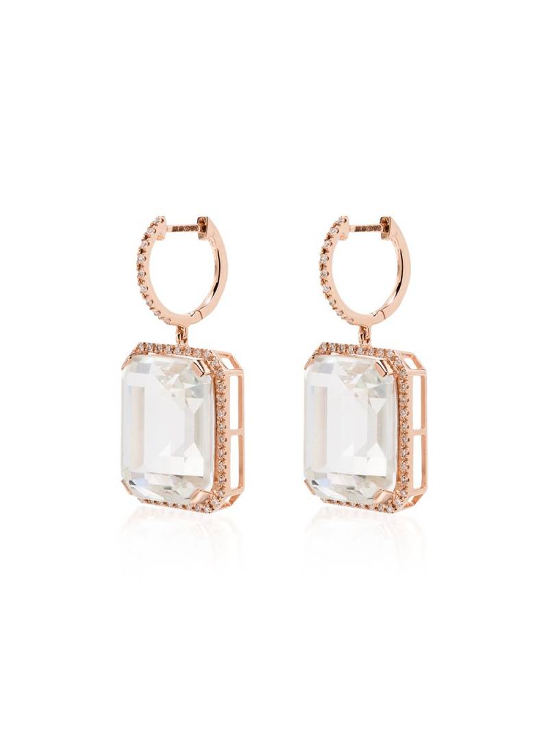 SHAY 18kt rose gold Portrait white topaz earrings - Pink von SHAY