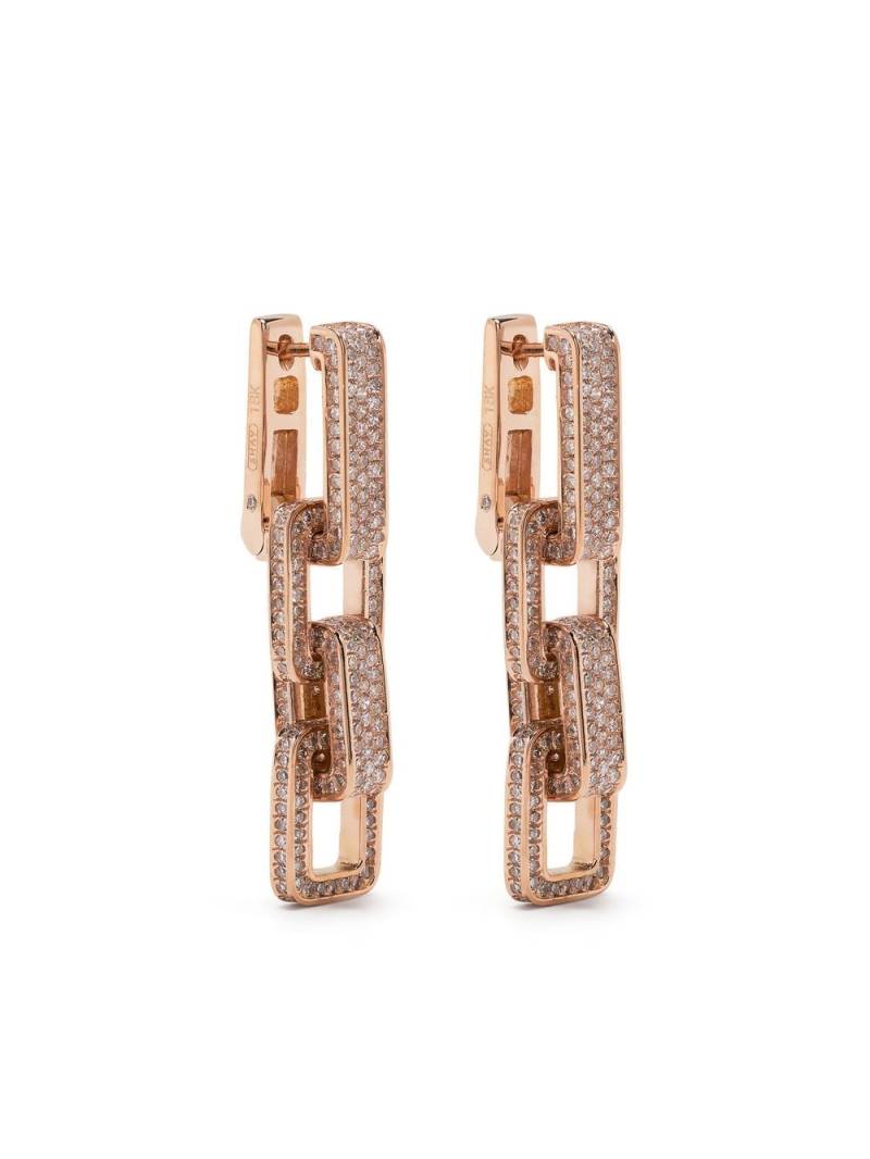 SHAY 18kt rose gold Triple Deco diamond earrings - Silver von SHAY