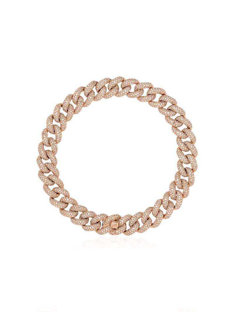 SHAY 18kt rose gold pavé diamond link bracelet - Pink von SHAY