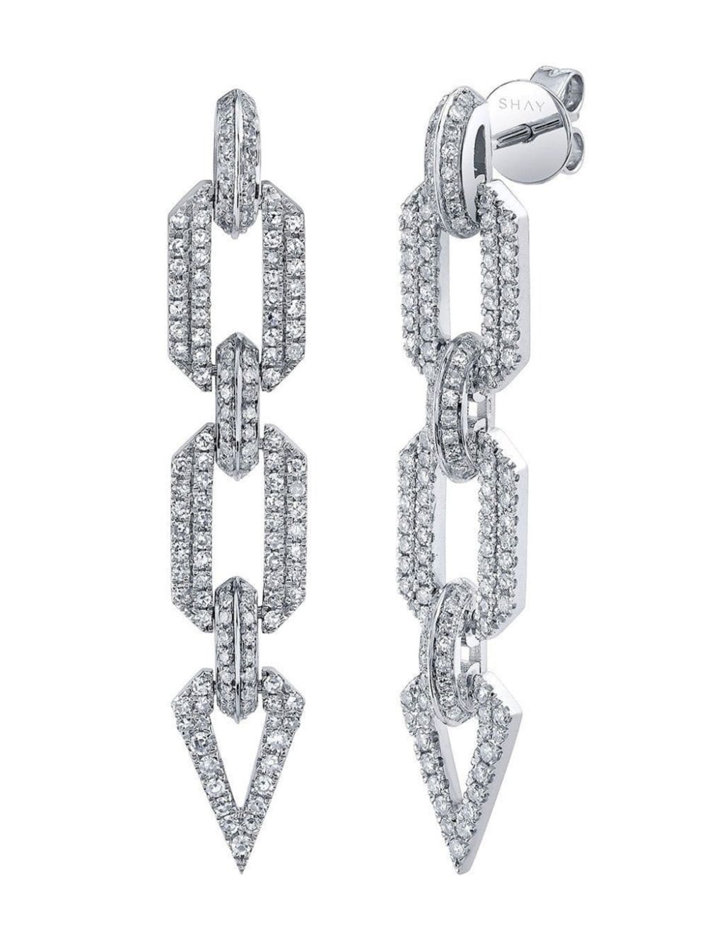 SHAY 18kt white gold Geo Link diamond earrings von SHAY