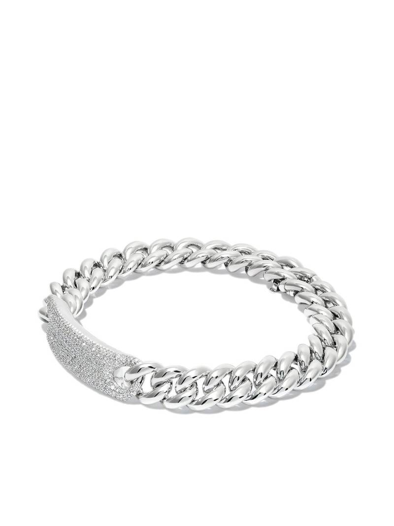 SHAY 18kt white gold diamond ID plate bracelet - Silver von SHAY