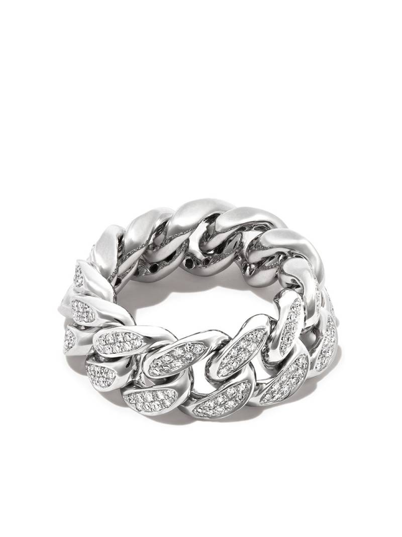 SHAY 18kt white gold diamond flat-link ring - Silver von SHAY