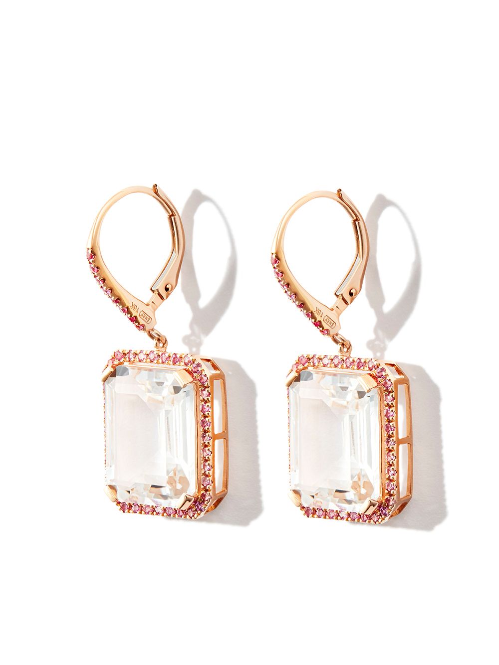 SHAY 18kt yellow gold diamond and sapphire drop earrings von SHAY