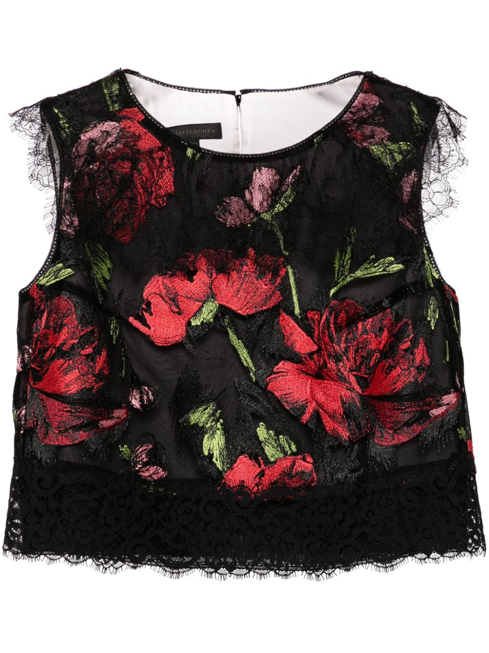 SHIATZY CHEN Libre collection electric-embroidered rose top - Black von SHIATZY CHEN