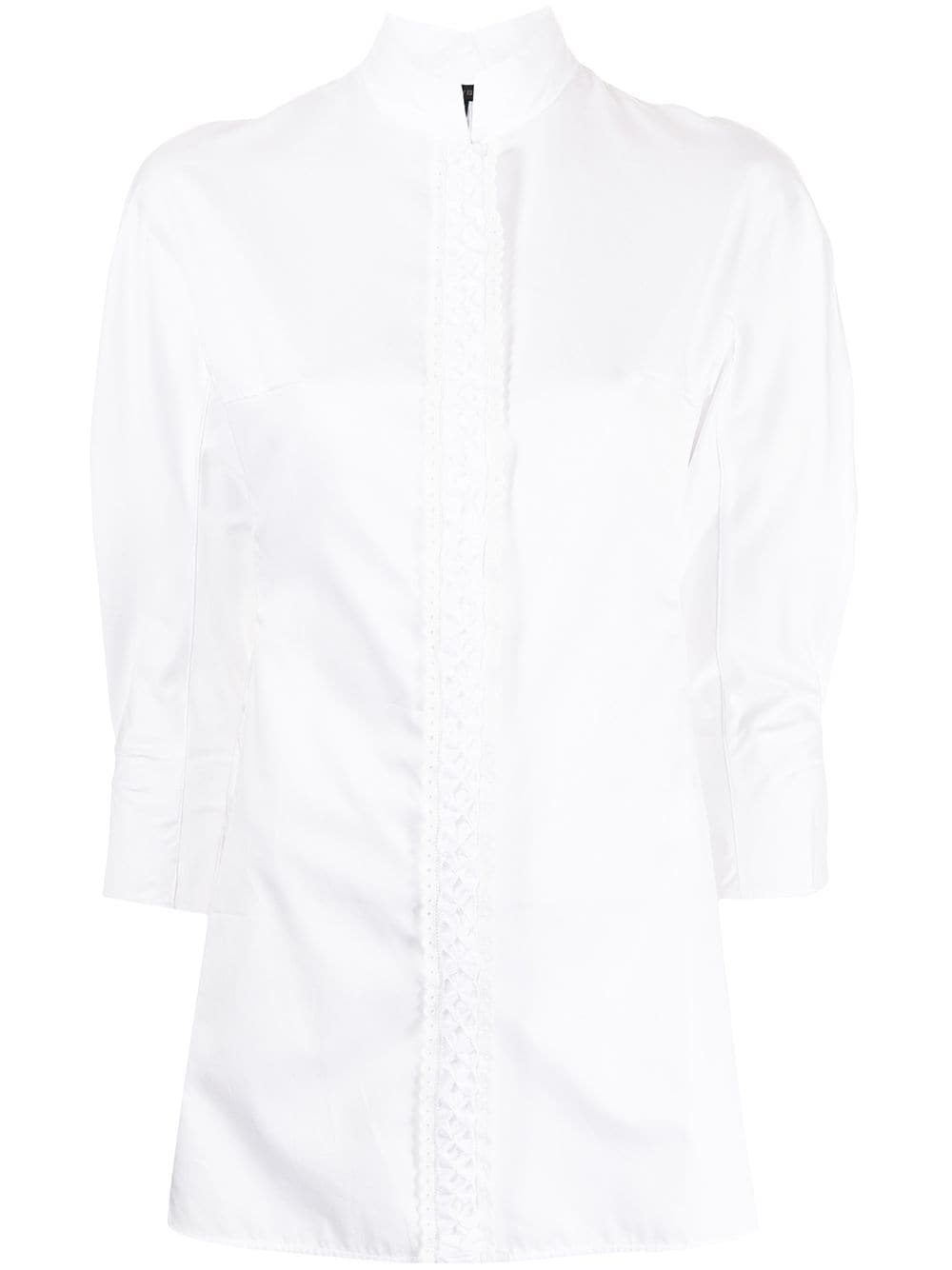 SHIATZY CHEN band collar cotton shirt - White von SHIATZY CHEN