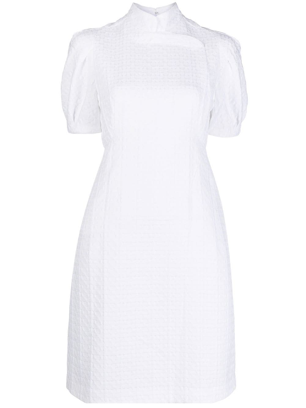 SHIATZY CHEN band-collar short-sleeved dress - White von SHIATZY CHEN