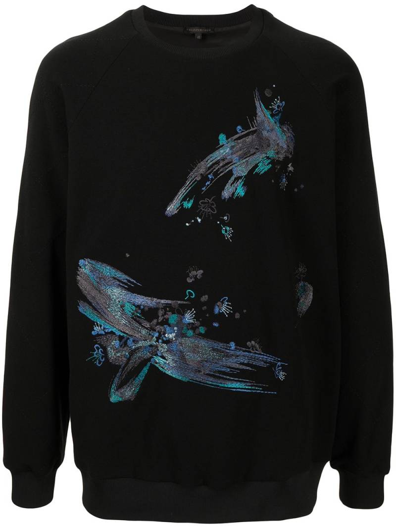 SHIATZY CHEN embroidered cotton sweatshirt - Black von SHIATZY CHEN