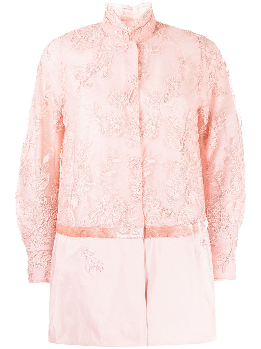 SHIATZY CHEN embroidered lace panel jacket - Pink von SHIATZY CHEN