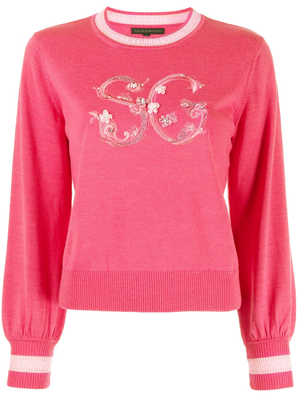 SHIATZY CHEN embroidered logo sweater - Pink von SHIATZY CHEN