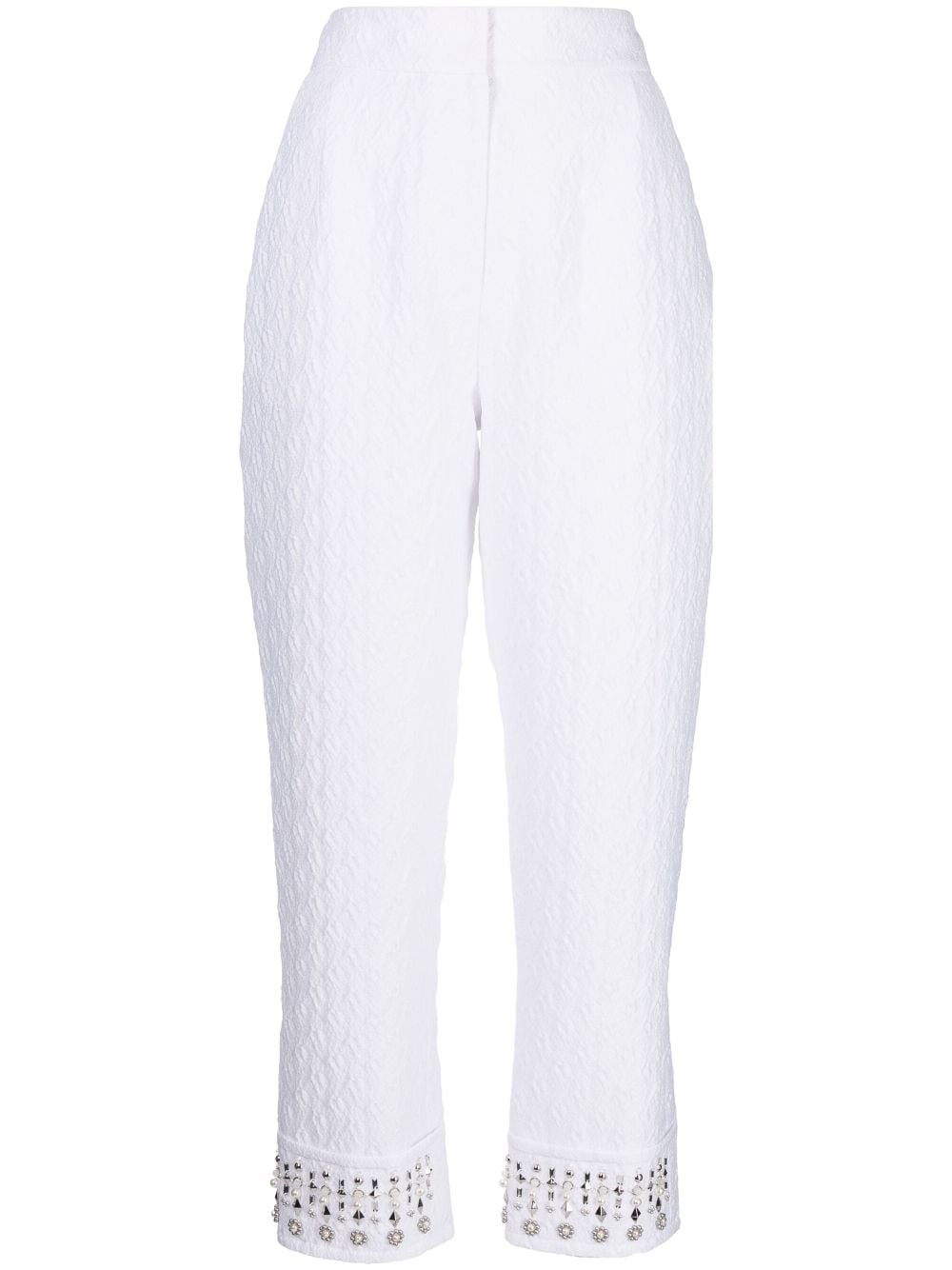 SHIATZY CHEN embroidered-pearl cropped trousers - White von SHIATZY CHEN