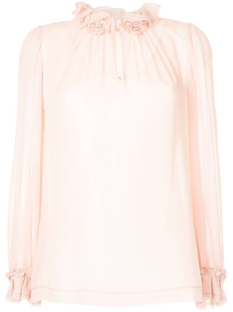 SHIATZY CHEN frilled long-sleeve blouse - Pink von SHIATZY CHEN