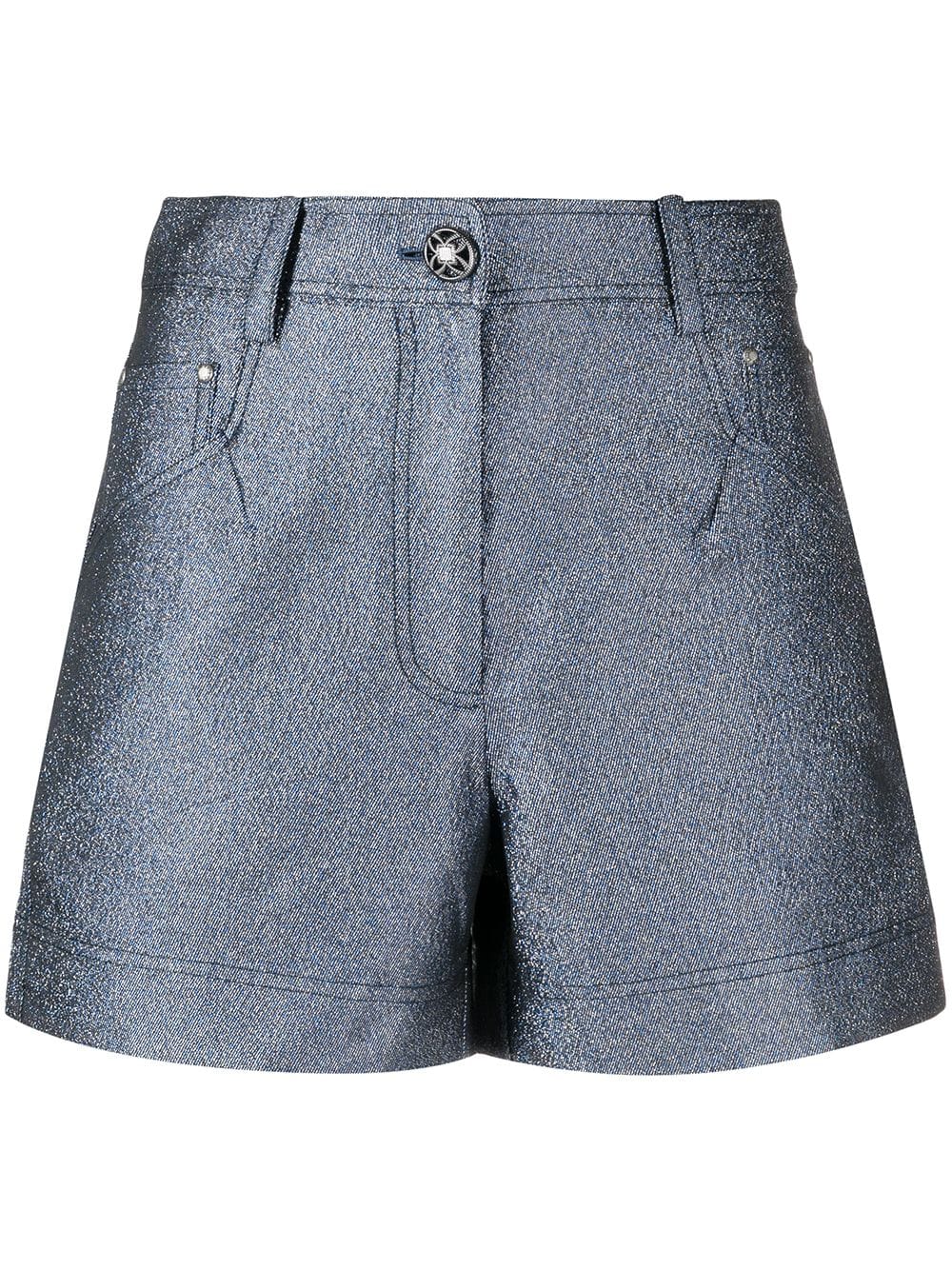 SHIATZY CHEN glittered denim shorts - Blue von SHIATZY CHEN