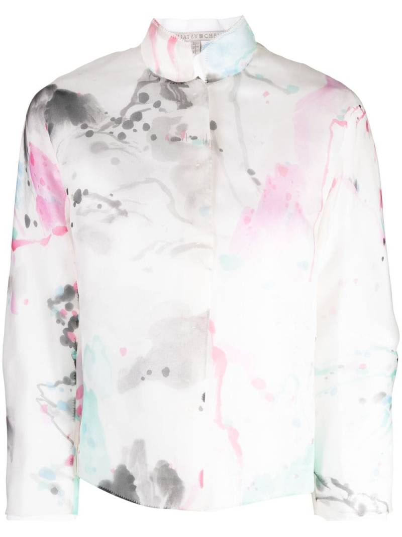 SHIATZY CHEN graphic-print silk jacket - White von SHIATZY CHEN