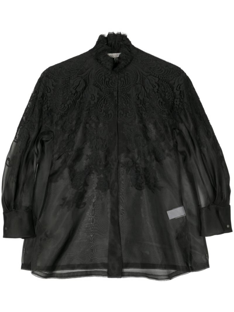 SHIATZY CHEN lace organza shirt - Black von SHIATZY CHEN