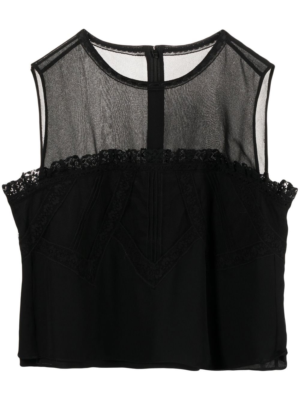 SHIATZY CHEN lace ruffle-detail blouse - Black von SHIATZY CHEN