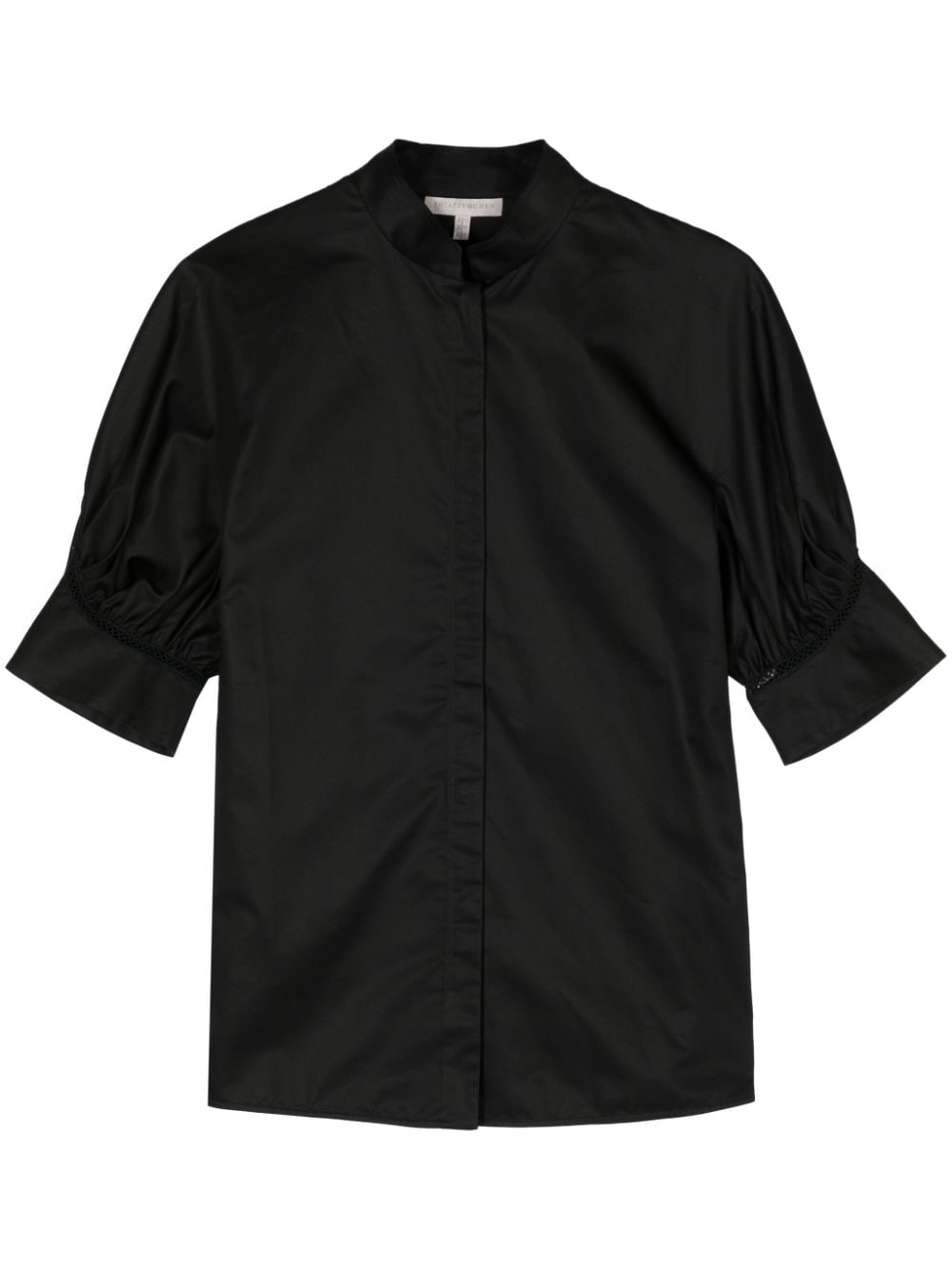 SHIATZY CHEN lace-trim cotton shirt - Black von SHIATZY CHEN