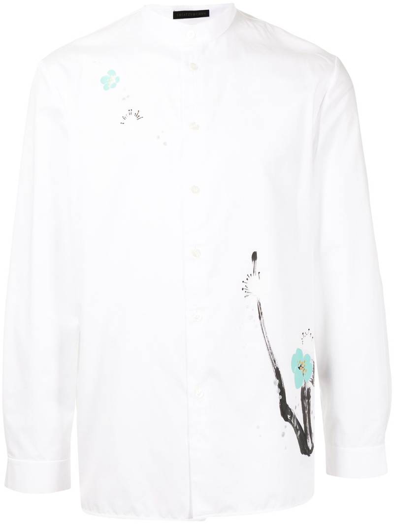 SHIATZY CHEN mandarin collar hand drawn shirt - White von SHIATZY CHEN