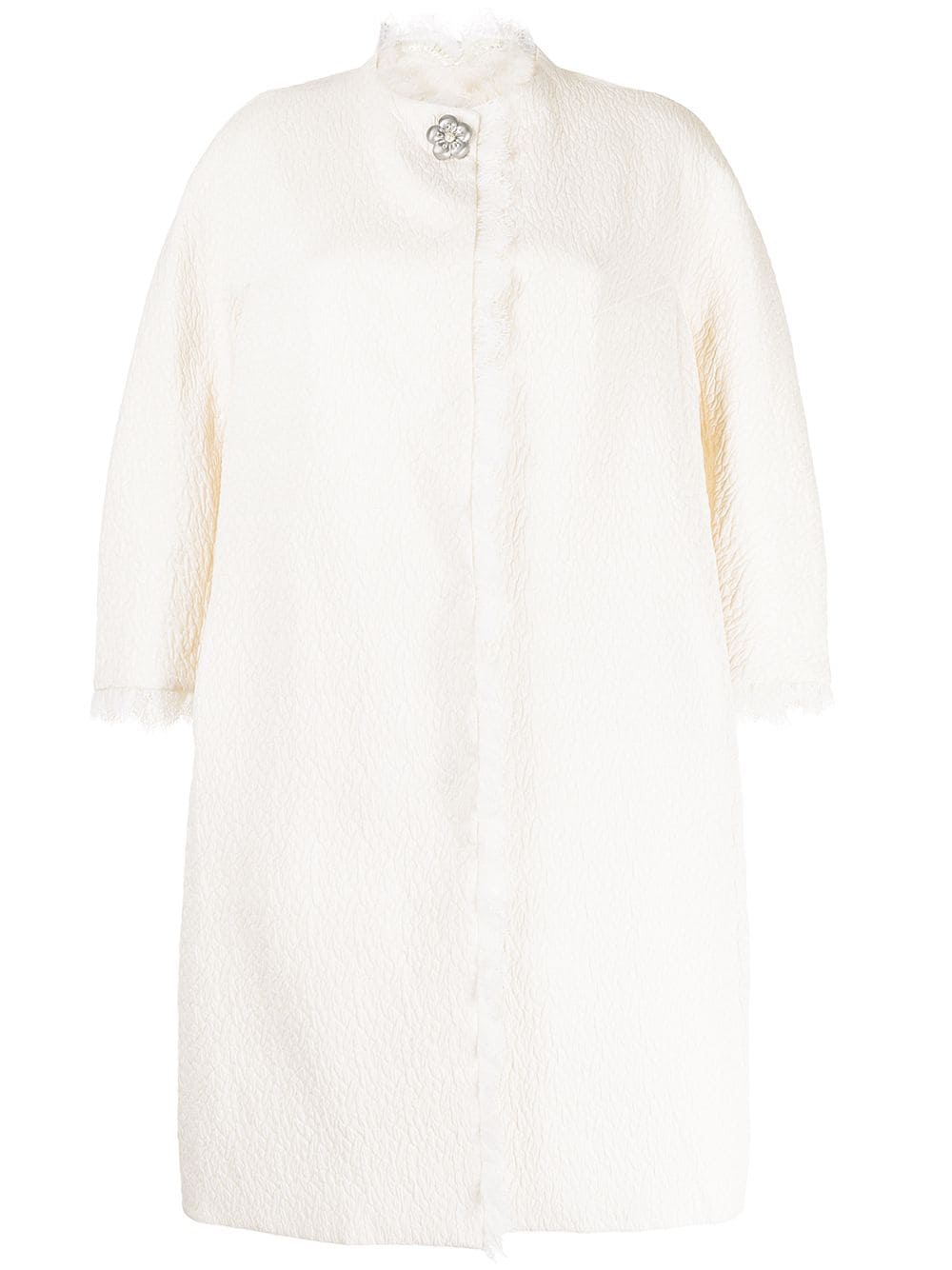 SHIATZY CHEN patterned-jacquard reversible coat - White von SHIATZY CHEN