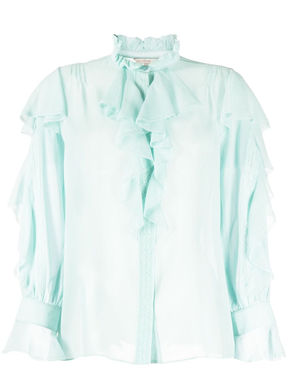 SHIATZY CHEN see-through silk shirt - Blue von SHIATZY CHEN