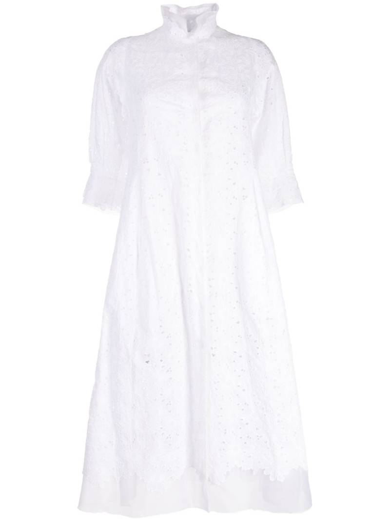 SHIATZY CHEN sheer-lace cotton long coat - White von SHIATZY CHEN